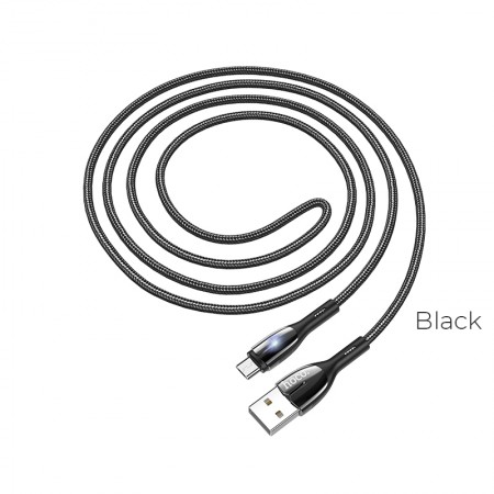 U89 Safeness Charging Data Cable For Micro - Black